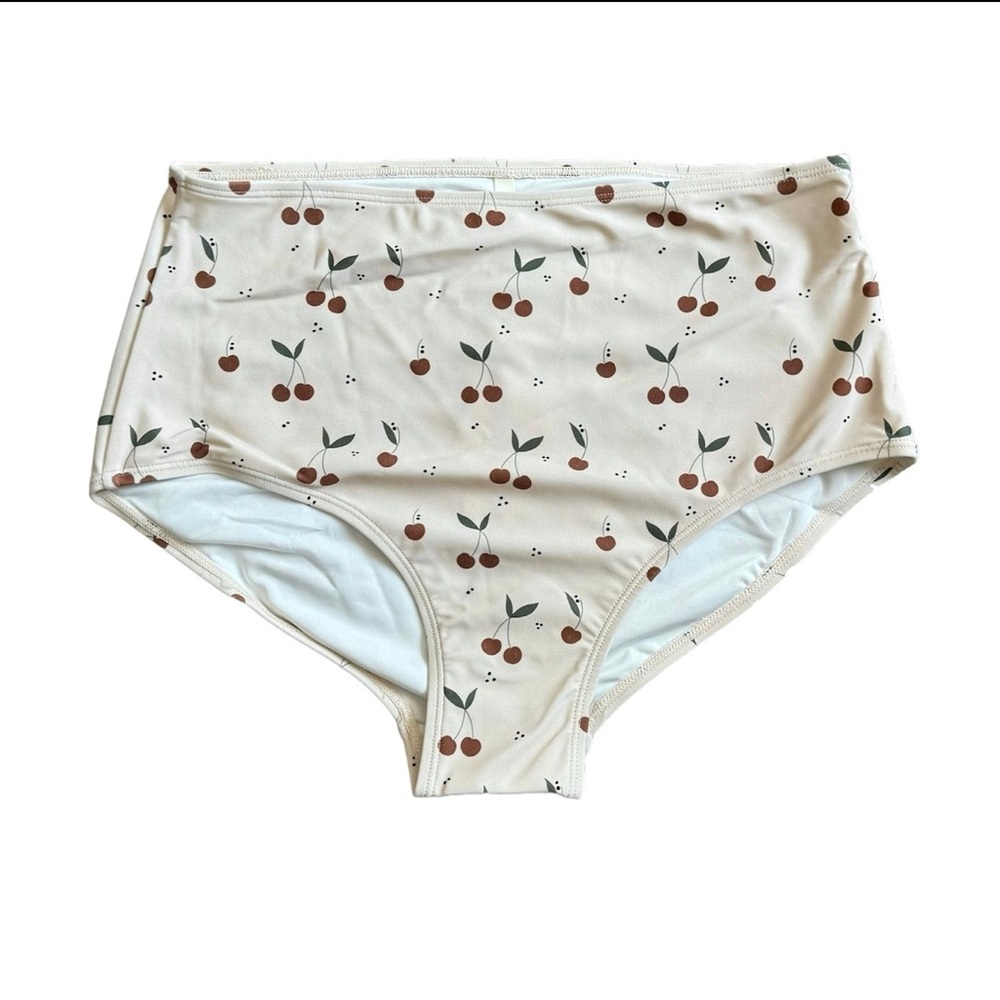 Rylee + Cru High Waisted Bikini Bottom Cherries